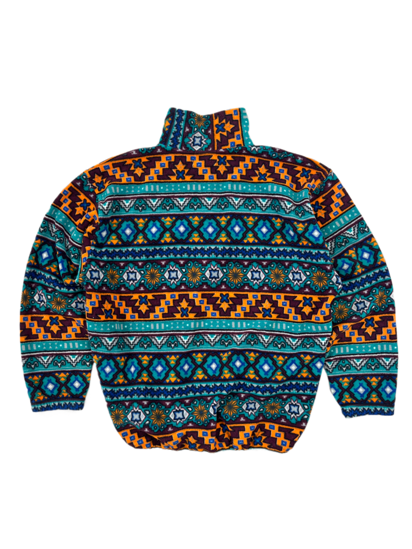 Blue-orange Vintage 70er Flecce Jacke (L)