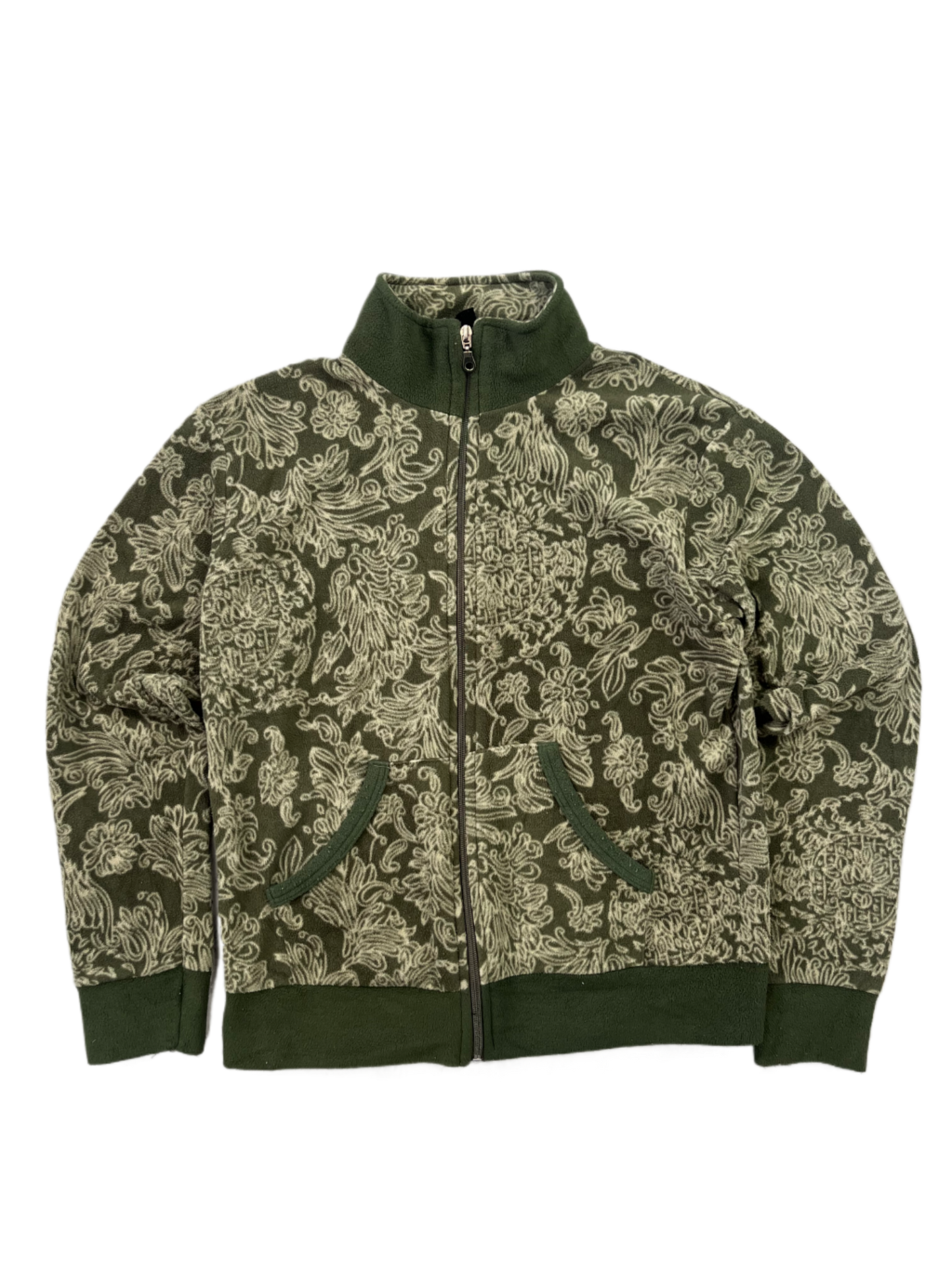 Forest Green Vintage Flecce Zipp Jacke (M)