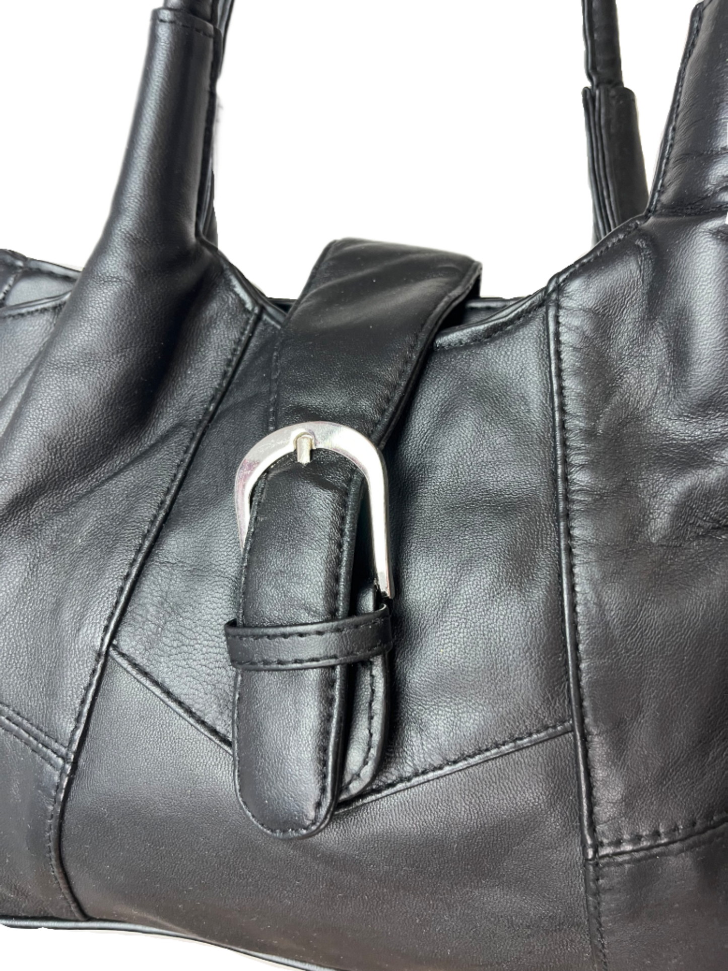 Schwarze Leder Baguette-Bag
