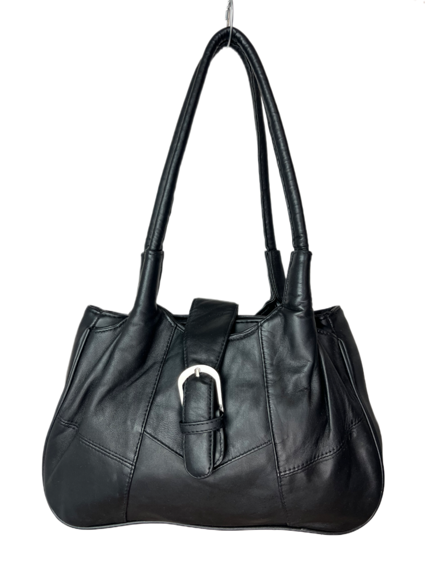 Schwarze Leder Baguette-Bag