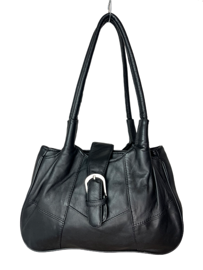 Schwarze Leder Baguette-Bag