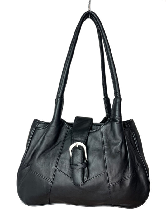Schwarze Leder Baguette-Bag