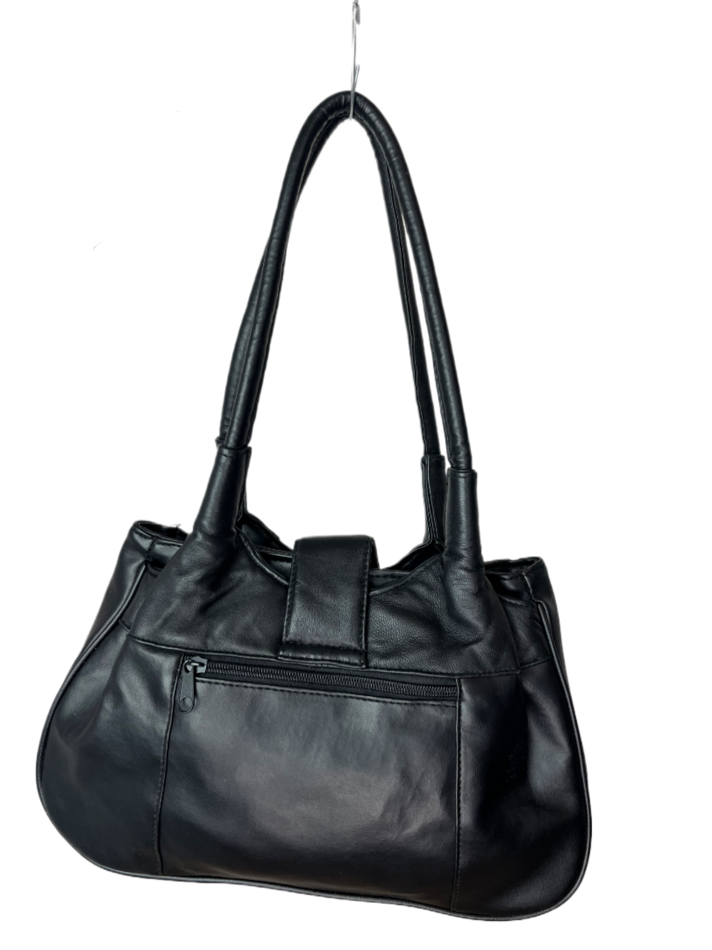Schwarze Leder Baguette-Bag